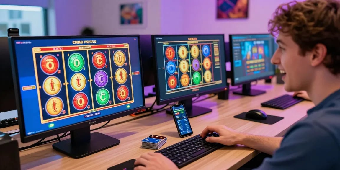 Scoarch.org.uk lists the best credit card casinos featuring a player enjoying vibrant online gaming experience.