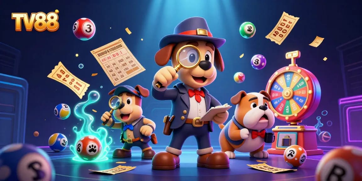 Uncover winning strategies at TV88 with a vibrant casino-themed illustration full of excitement.