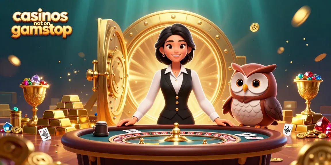 Engage at casinos not on gamstop with an elegant dealer and vibrant casino elements.