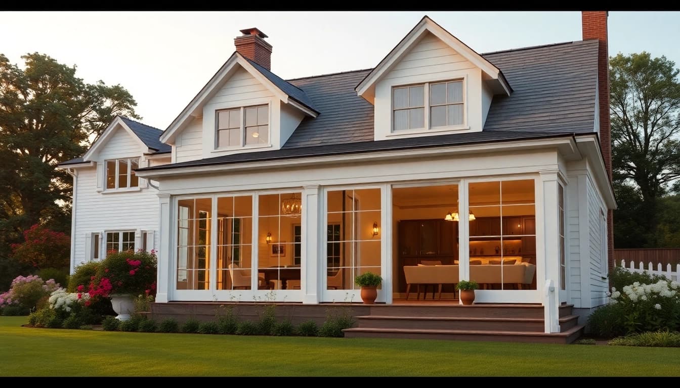 Beautiful colonial home addition enhancing a classic architecture, showcasing elegant design and harmony.
