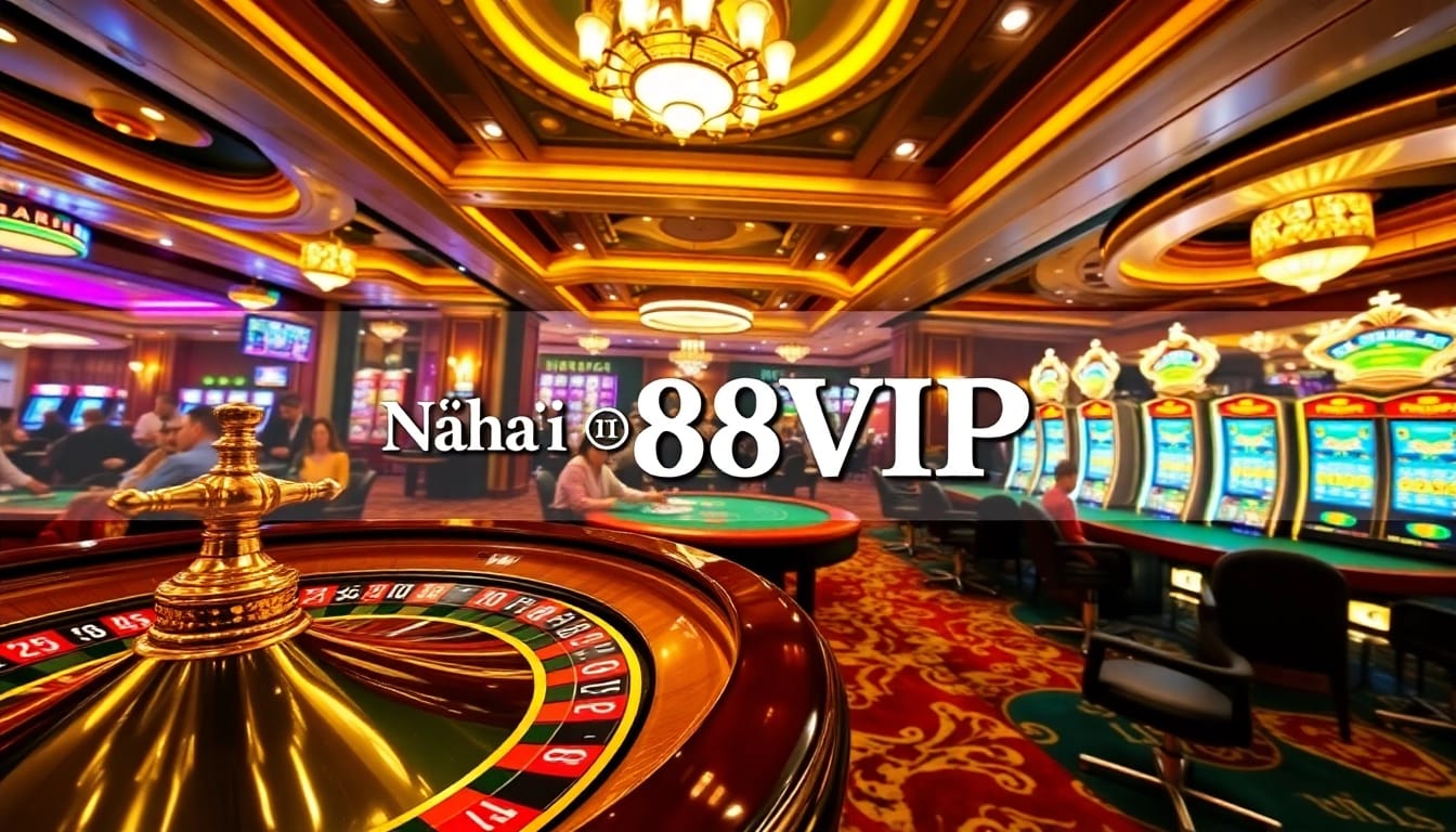 Experience thrill and luxury at Nhà Cái 68VIP, featuring poker tables, roulette, and vibrant slot machines.