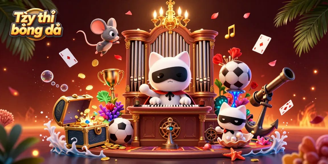 Engage with Tỷ lệ bóng đá featuring packed 3D casino elements and animated characters in a vibrant scene.