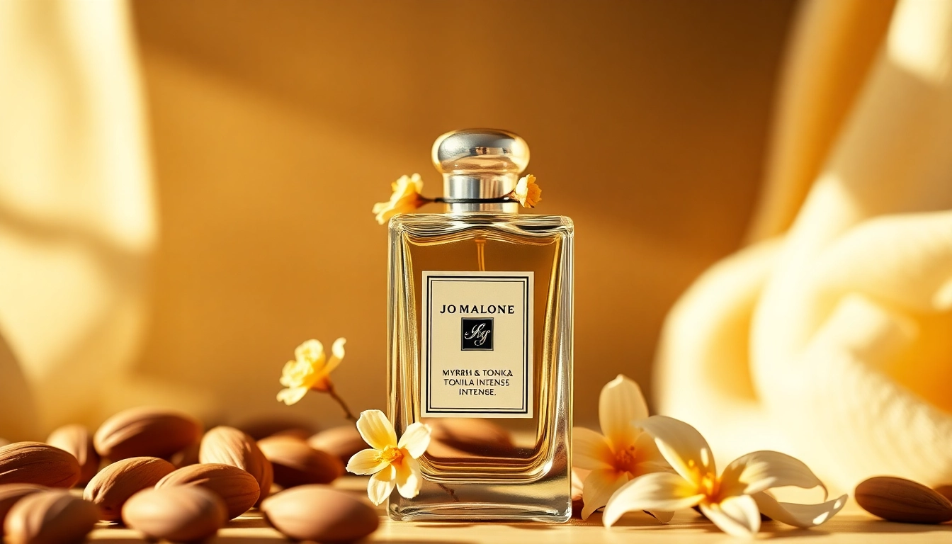 Explore the luxurious Jo malone myrrh & tonka intense fragrance showcased with floral accents.