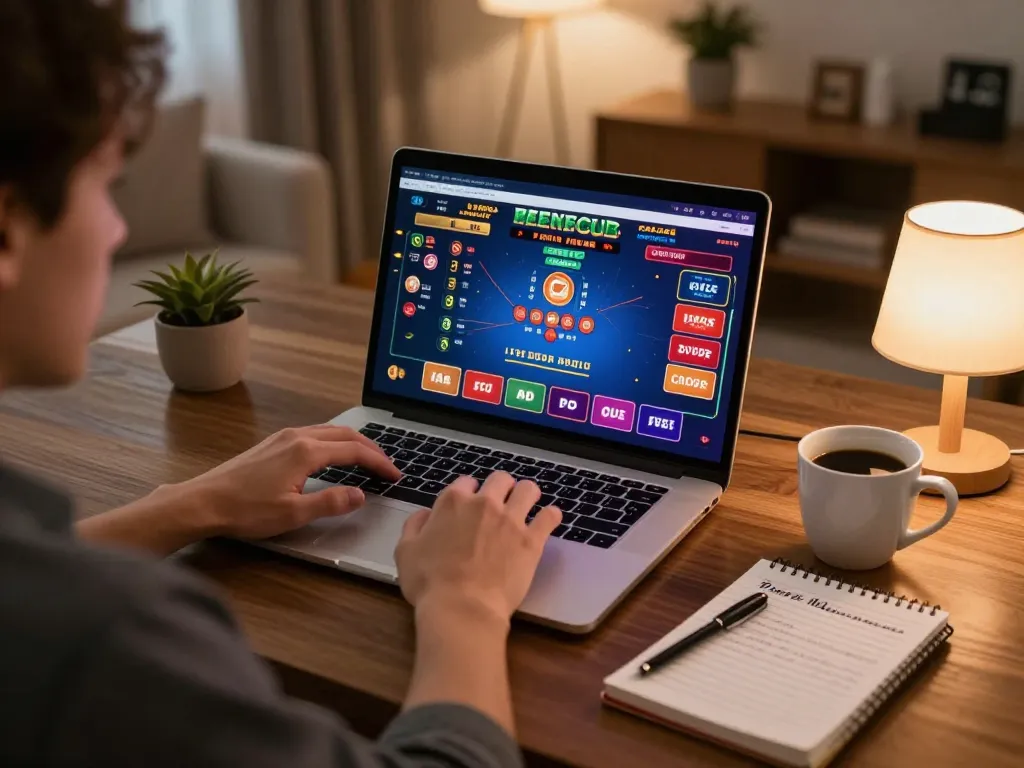 Engaging with 888vnd online games at home, featuring live dealer interface and strategic notes.