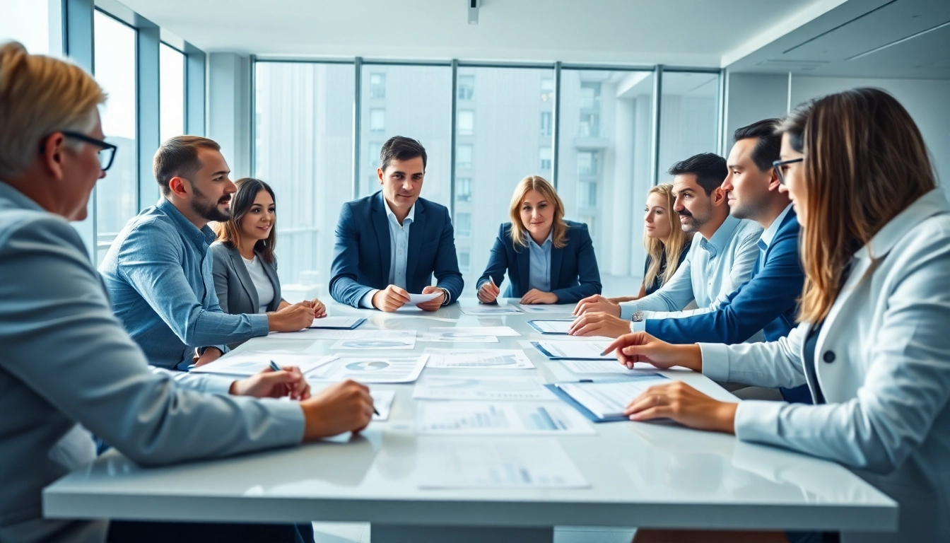 Engaging professionals discussing Acquisition Planning strategies in a modern conference room.
