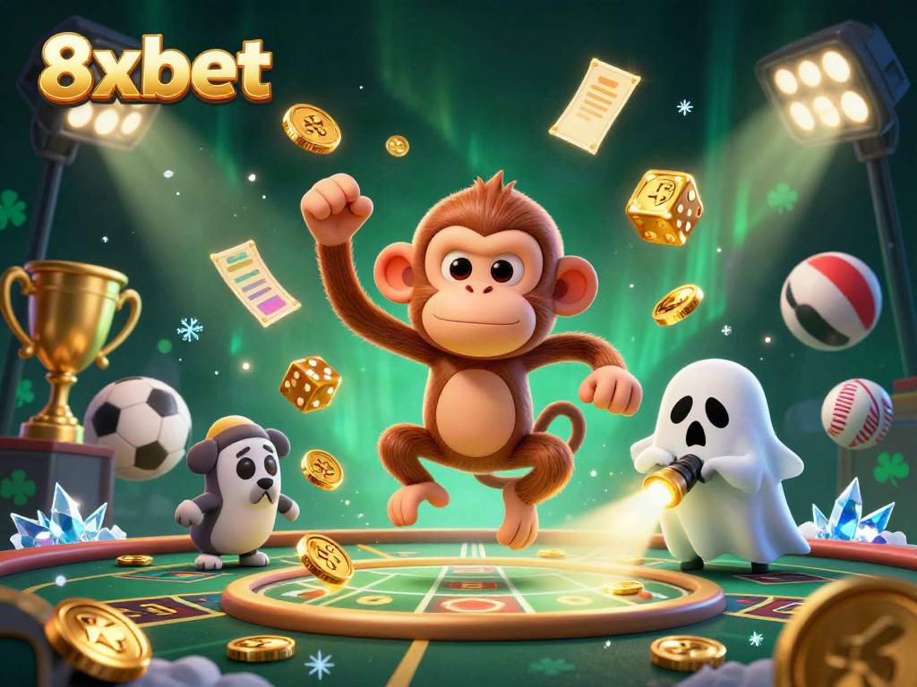 Engage in thrilling gaming with 8xbet's lively 3D scene of sports betting excitement.