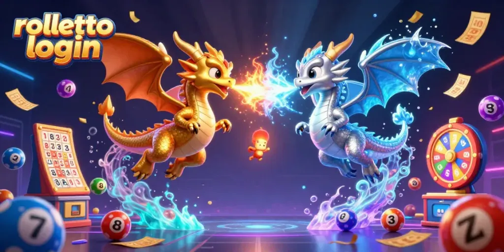 Engage with rolletto login as twin cartoon dragons create a mesmerizing casino experience.