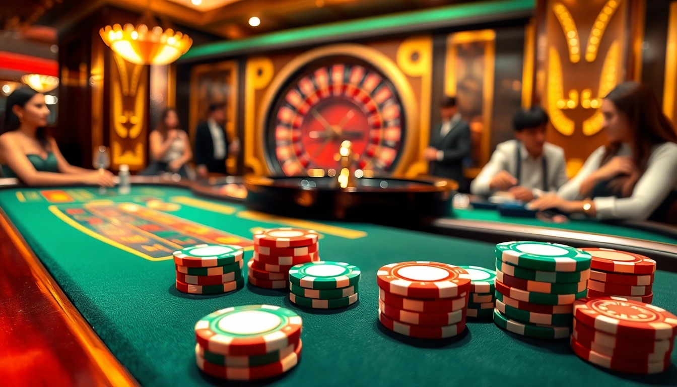 Experience the excitement of 33WIN Casino with players enjoying poker at a luxurious table.