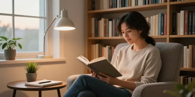 Cozy reading space highlighting the concept to read more books