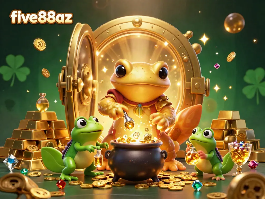 Experience the vibrant magic of five88az with gold coin creation in a bustling casino scene.