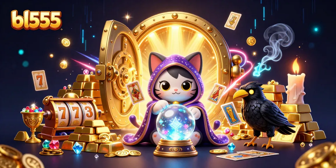 Experience thrilling wins at bl555 casino with a vibrant scene of mystics and treasures!