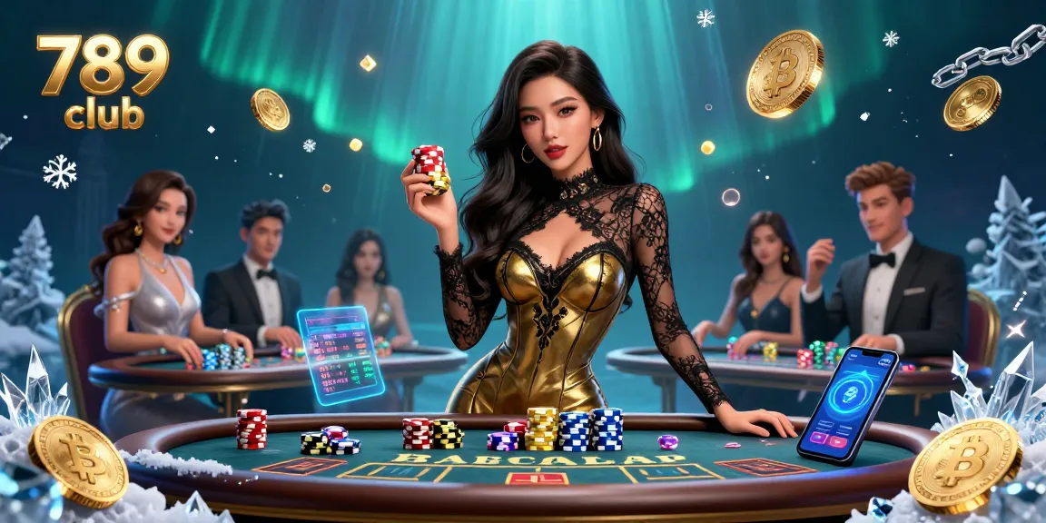 Experience the high-stakes excitement at 789 club with glamorous baccarat scenes and digital currency effects.