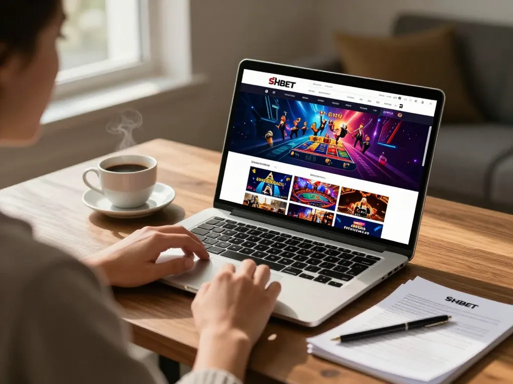 Engaging in online gaming at Nhà cái SHBET with a warm and inviting home atmosphere.