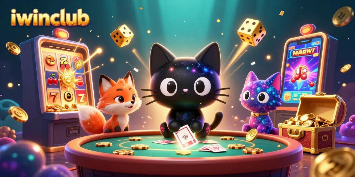Engaging iwinclub illustration showcasing cosmic casino adventure with dynamic game elements and vibrant characters.