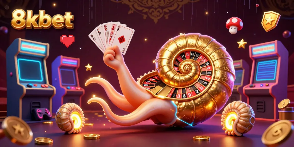 Engage with 8xbet's vibrant gaming world showcased through a dynamic, colorful casino scene.