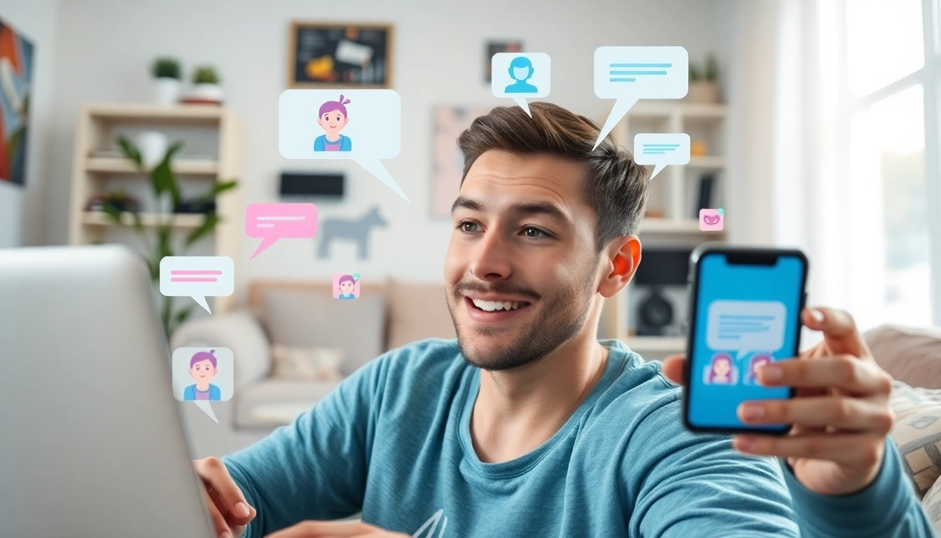 Engaging interaction with nsfw ai chat platforms across multiple devices in a cozy, playful setting.