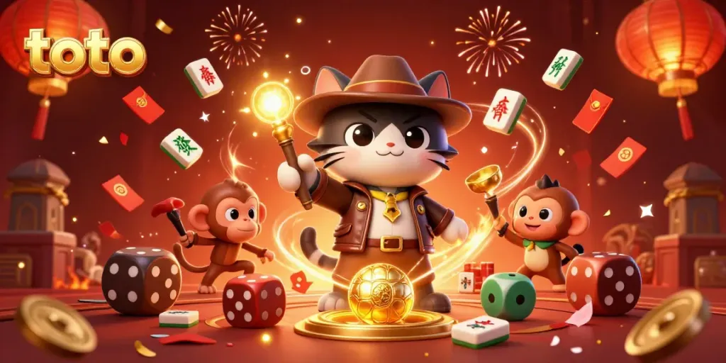 Experience thrilling gambling excitement with the toto-themed casino adventure featuring characters in action.