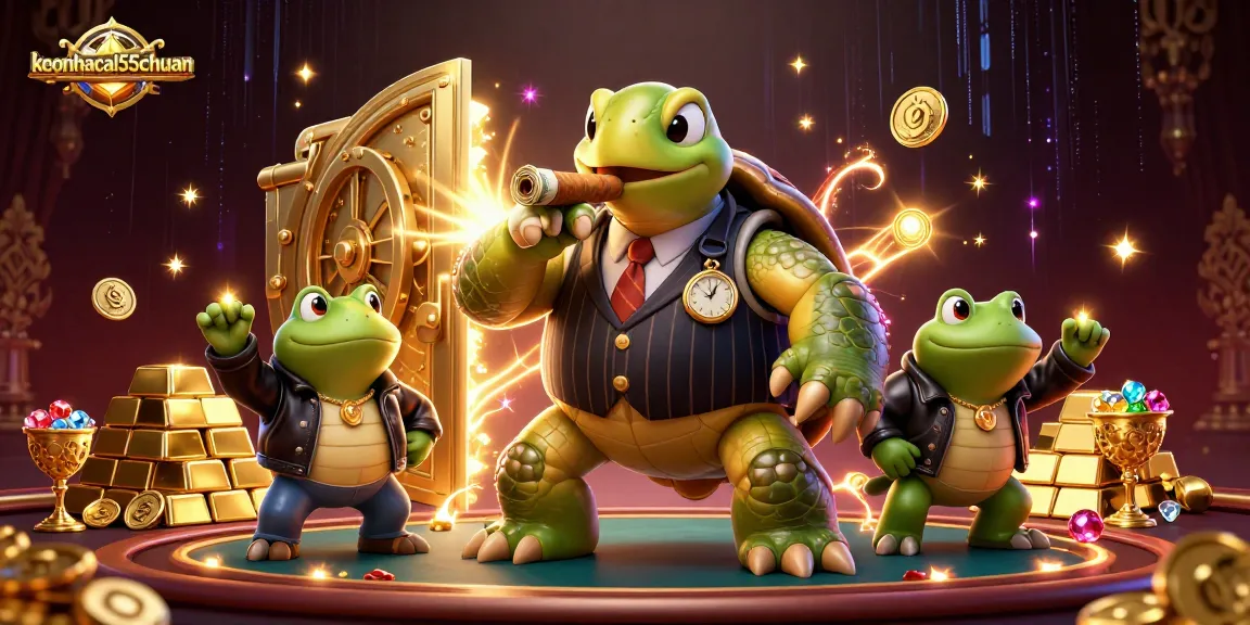 Engage in exhilarating betting strategies with keonhacai55chuan amidst lively casino elements and characters.