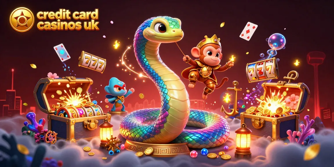 Experience the thrill at credit card casinos uk with a vibrant 3D illustration of dynamic gaming elements.