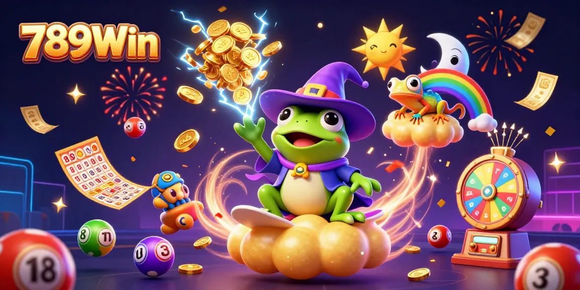 Experience the thrill of gaming with 789Win's vibrant 3D composition featuring exciting casino elements.